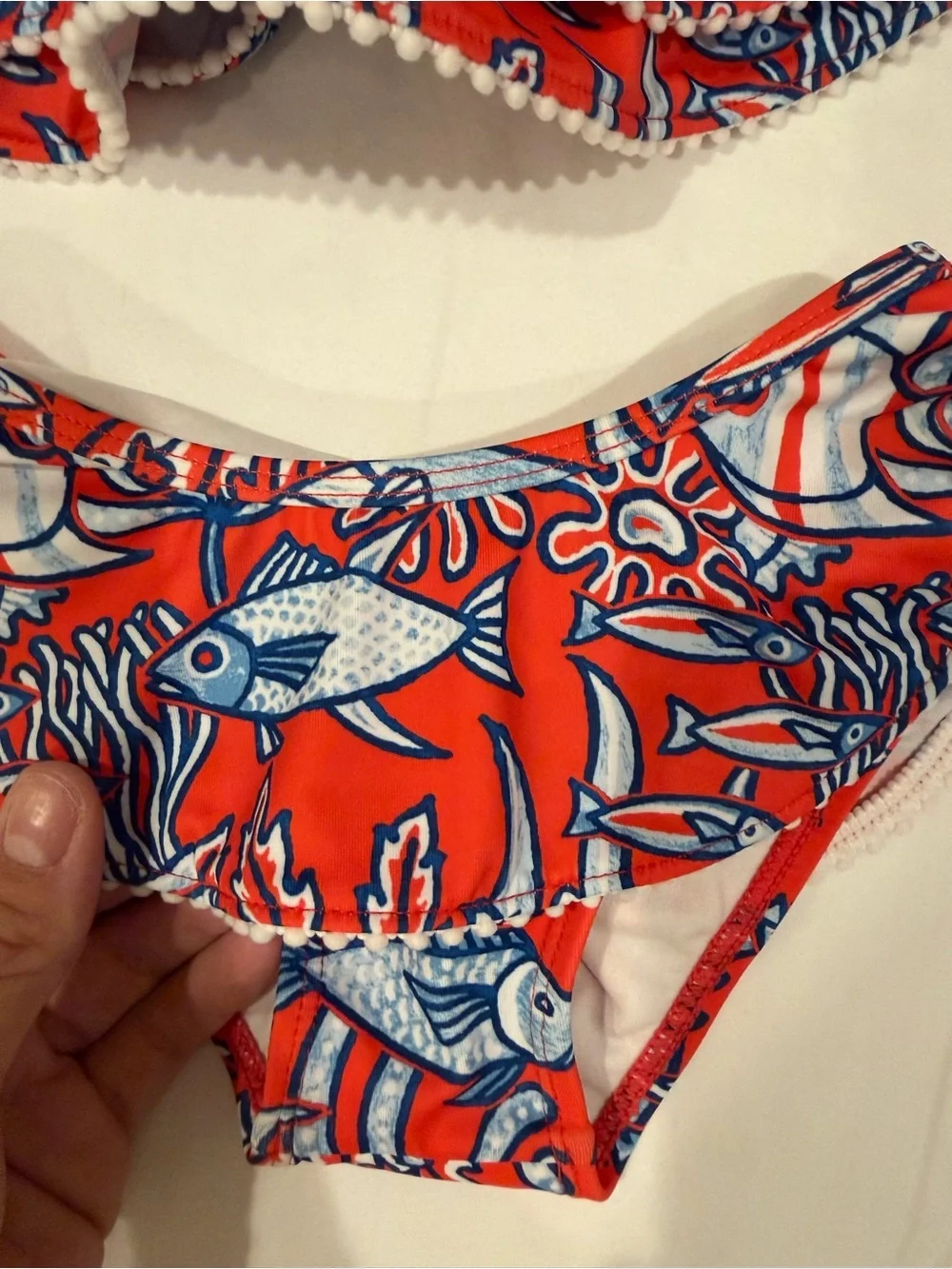 Janie and Jack Red & Blue Fish Print Two-Piece Bikini